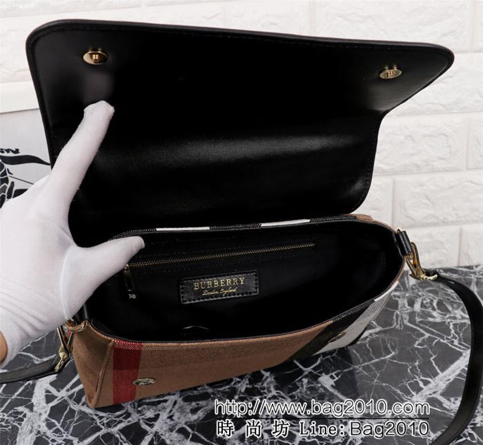 BURBERRY巴寶莉 2018最新 格紋帆布 女士手提包 39906  Bhq1061